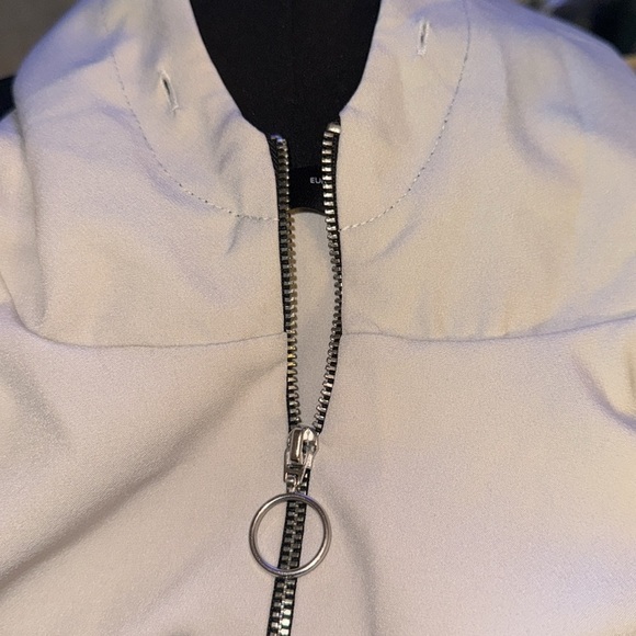 ZARA color block 1/4 front zipper lightweight top jacket hoodie Sz‎ M - Picture 10 of 13